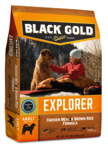 Black Gold Explorer Chicken Meal and Brown Rice Formula package
