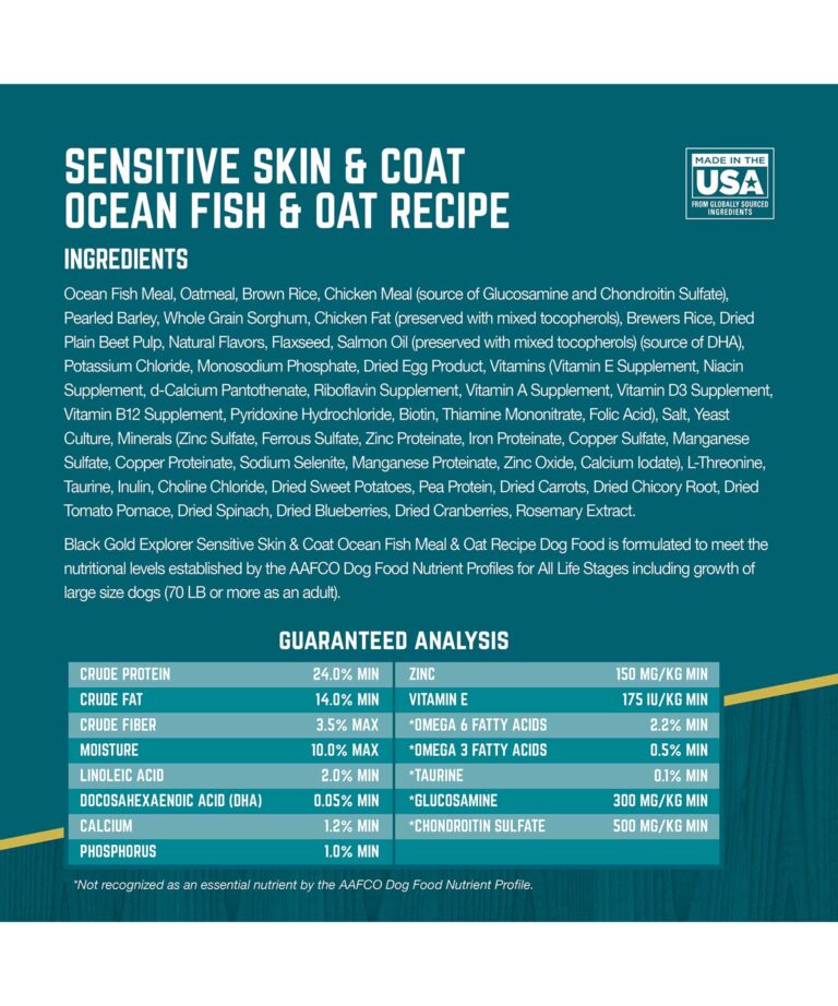 sensitive skin & coat ocean fish & oat recipe