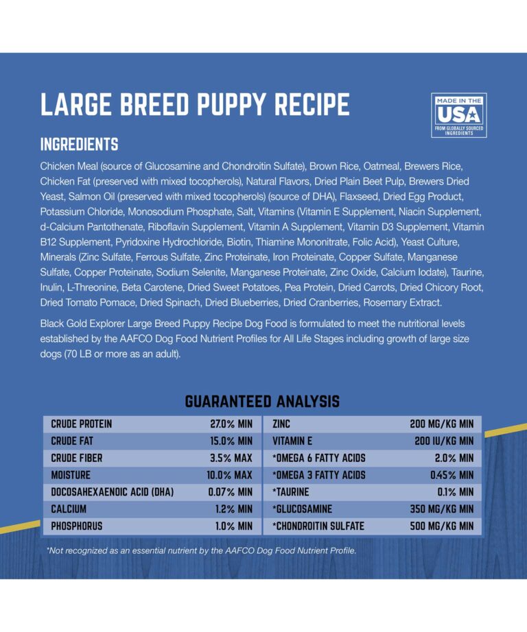 Large breed puppy recipe ingredients
